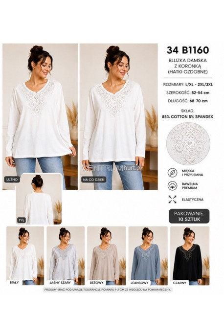 Bluzki damskie (L-3XL) 1160